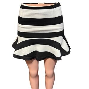 Harlyn Black and White Striped Women's Skirt XS